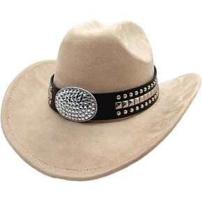 Lily Brown Punk Fedora Hat with Metal Studs for Unisex Music Festival Party Essential Sueded Fedoras Cap in Saudi Arabia