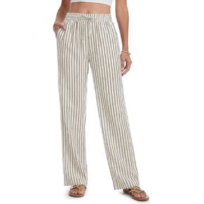 SEVEGO Tall Women 32"/34"/36" Inseam Striped Linen Pants Elastic Waist Wide Leg Pants Casual Summer Beach Trousers in Saudi Arabia