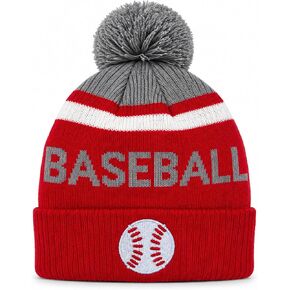 Baseball Pom-Pom Beanie Red in Kuwait