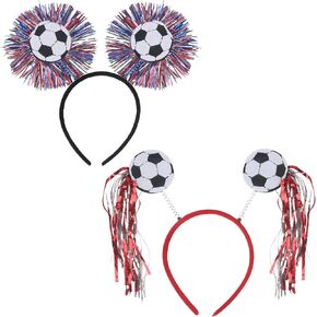 2 Pcs Soccer Elastic Headbands, Football Match Headband, Sports Themed Football Plastic Elastic Hair Accessories, Be Suitable for World Soccer Cup Party Hairband in Saudi Arabia