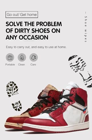 Quick Wipes Shoe Cleaner Wipes Individually Packaged - Dual-Textured Cleaning Wipe Suit For Sneakers and Shoes in Saudi Arabia