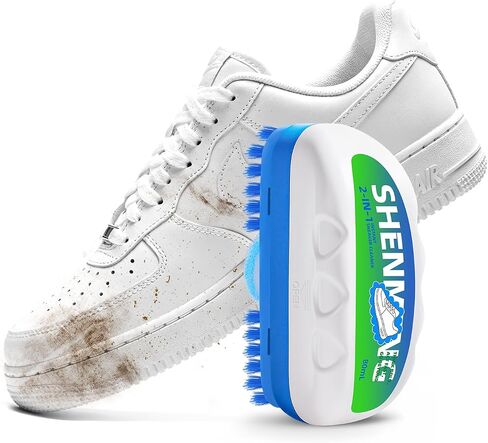 Shoe Cleaner, 2-in-1 White Shoe Cleaner with Brush, Water-free Foam Sneaker Cleaner Kit for Tennis, Leather, Canvas, Golf, PU, Sole in Saudi Arabia