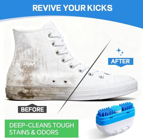 Shoe Cleaner, 2-in-1 White Shoe Cleaner with Brush, Water-free Foam Sneaker Cleaner Kit for Tennis, Leather, Canvas, Golf, PU, Sole in Saudi Arabia