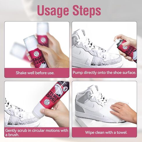 Quick Shoe Surface Cleaner Spray – No-Water Portable Shoe Cleaner for Travel, School, Dorm & Outside, 7oz × 2pack in Saudi Arabia
