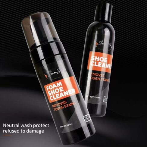 Shoe Cleaner Kit with Foam & All Fabric Cleaner, Shoe Shield Liquid, Deodoriser, Brush & Towel. Suitable for all types Suede, Sneakers, Canvas, Leather, Mesh, Woven, Knitted Shield, in Saudi Arabia