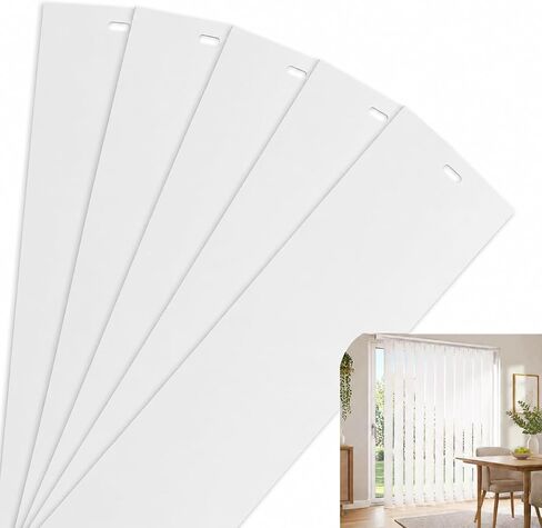 شرائح استبدال الستائر الرأسية، شرائح ستائر PVC بيضاء مقاس 82.5 × 3.5 بوصة للستائر الرأسية، شرائح بديلة لستائر الأبواب المنزلقة للأبواب والنوافذ (5 شرائح) in Kuwait