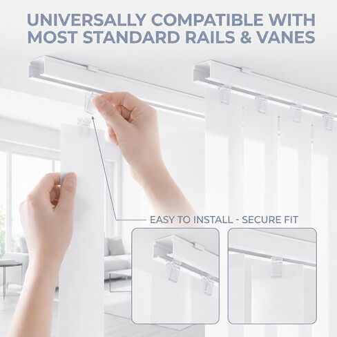 شرائح استبدال الستائر الرأسية، شرائح ستائر PVC بيضاء مقاس 82.5 × 3.5 بوصة للستائر الرأسية، شرائح بديلة لستائر الأبواب المنزلقة للأبواب والنوافذ (5 شرائح) in Kuwait