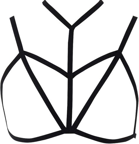 Women Harness Elastic Cupless Cage Bra Hollow Out Strappy in Saudi Arabia