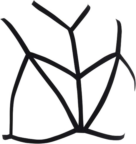 Women Harness Elastic Cupless Cage Bra Hollow Out Strappy in Saudi Arabia