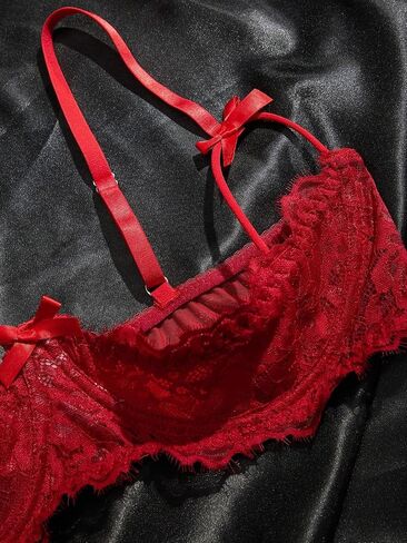 Mesh Lingerie for Women Sexy Cut Out Sheer 1 Piece Bra Underwired Underwear in Saudi Arabia