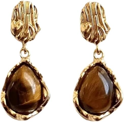2PCS Maillard Gold Clip On Earrings for Women Dangle Ear Clips Wedding Anniversay Birthday Daily Wear in Saudi Arabia