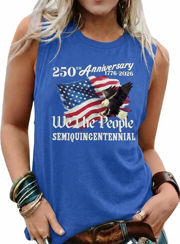 JINTING 250 Anniversary USA Tank Tops Women 4th of July American Flag Shirts We The People Patriotic Tanks in Kuwait