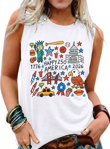 JINTING 250 Anniversary USA Tank Tops Women 4th of July American Flag Shirts We The People Patriotic Tanks in Kuwait