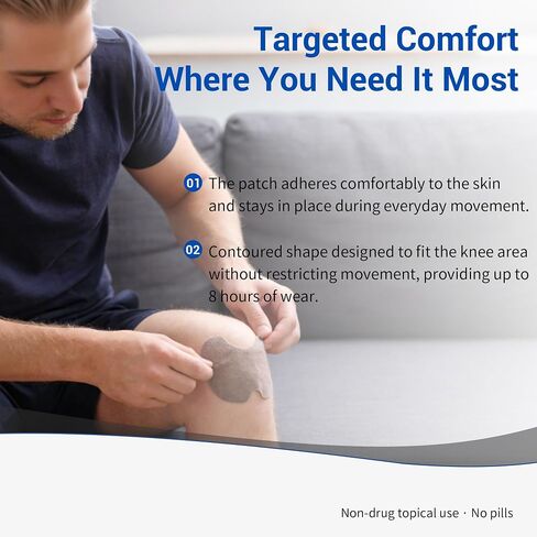 EAYONYUM 100 Count Knee Pain Relief Patches, Up to 8 Hours Heat Mugwort Patch, Maximum Strength Plaster for Knee & Sore Muscles, Stiffness, Strain, Joint Discomfort, Bone-on-Bone, Strong Adhesion in Kuwait