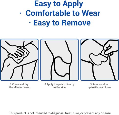EAYONYUM 100 Count Knee Pain Relief Patches, Up to 8 Hours Heat Mugwort Patch, Maximum Strength Plaster for Knee & Sore Muscles, Stiffness, Strain, Joint Discomfort, Bone-on-Bone, Strong Adhesion in Kuwait