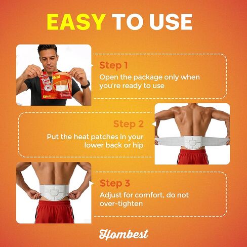 Portable Back Heat Wraps - 10 Count Long-Lasting Air-Activated Heating Patches for Lower Back & Muscle Discomfort, Disposable Heating Pad for Men Women in Kuwait