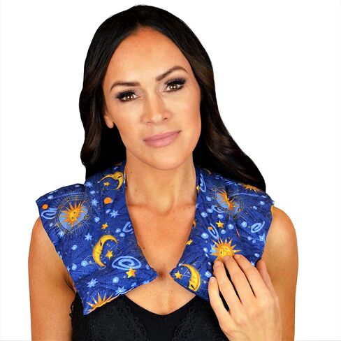 Nature's Approach Herbal Neck Wrap Microwavable Shoulder Wrap Cotton Organic Heating Pad - Cold Therapy Pain Relief for Muscle Tension Stress Reduction (Shoulder Wrap Celestial Indigo) in Saudi Arabia