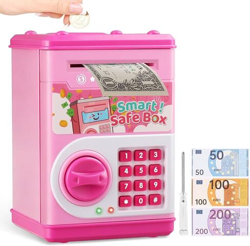 Piggy Bank for Kids, ATM Bank Cash Coin Can Electronic Money Bank for Boys Girl, STOPKLAS Kids Safe Money Jar with Password Coin Savings Box with DIY Stickers in Saudi Arabia