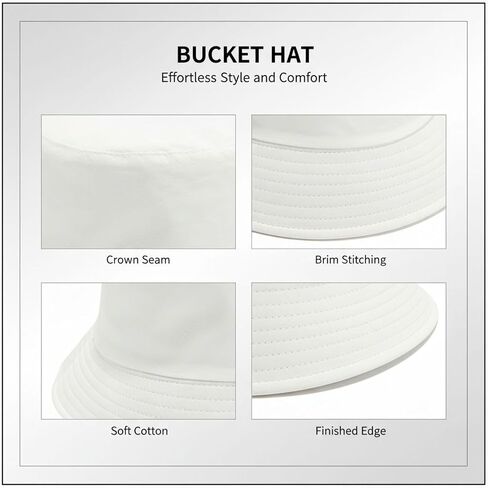 12Pcs White DIY Bucket Hats Bulk,Blank Cotton Craft Sun Hat for Men Women,Decorate Yourself Hats Making Kit ,Breathable Foldable Fishing Caps,Wide Brim Summer Outdoor Caps for Travel, Beach, DIY Craft in Kuwait