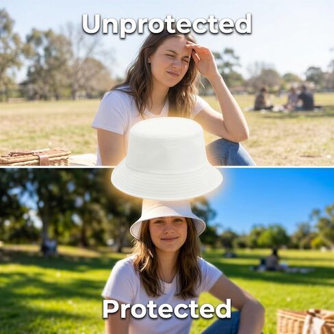 12Pcs White DIY Bucket Hats Bulk,Blank Cotton Craft Sun Hat for Men Women,Decorate Yourself Hats Making Kit ,Breathable Foldable Fishing Caps,Wide Brim Summer Outdoor Caps for Travel, Beach, DIY Craft in Kuwait