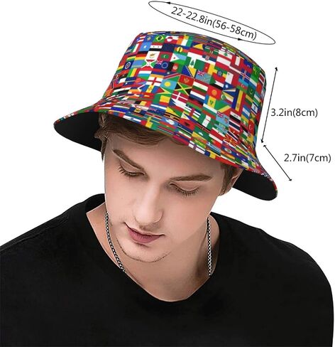 The World Flag Bucket Hat for Men Women Printed Fisherman Hat Packable Sun Cap Travel Outdoor Beach Caps in Saudi Arabia