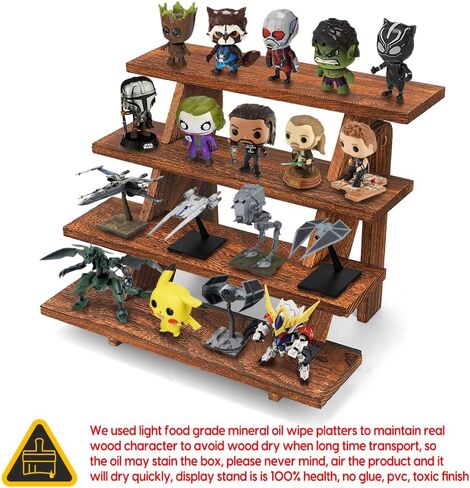 Manspdier Wooden Display Stand Wood Cupcake Stands Tool Free, Rustic Risers for Display Ideal Craft Funko Pop Shelves Table Display Stand for Vendors Wood Riser in Saudi Arabia