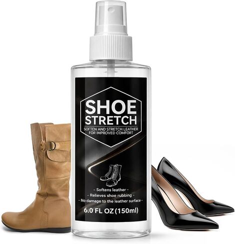 Shoe Stretch Spray, Professional Boot Stretcher Spray to Instantly Relieve Tight Fit, Wide Feet, Suitable for Leather, Suede, Boots, Nubuck, High Heel, Canvas, 150ml in Saudi Arabia