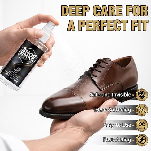Shoe Stretch Spray, Professional Boot Stretcher Spray to Instantly Relieve Tight Fit, Wide Feet, Suitable for Leather, Suede, Boots, Nubuck, High Heel, Canvas, 150ml in Saudi Arabia