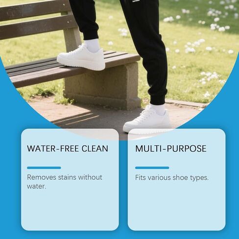 White Shoe Cleaner Cream, No-Wash Solid Cleaning Paste with Sponge, Multipurpose WhiteShoe Cleaner Paste, Removes Stains and Dirt, for Leather, Silicon, Car Interiors, 2 Pack in Saudi Arabia