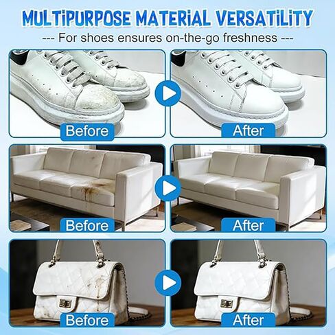 Oprtuisi White Shoe Cleaner Cream, Multipurpose No Wash Cleaning Paste with Sponge for Leather Sneakers Soles, Removes Dirt, 2 Pack in Saudi Arabia