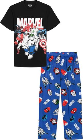 Marvel Men's 2-piece Loose-fit Pajama Set, Soft & Comfortable Nightwear for Adults in Kuwait