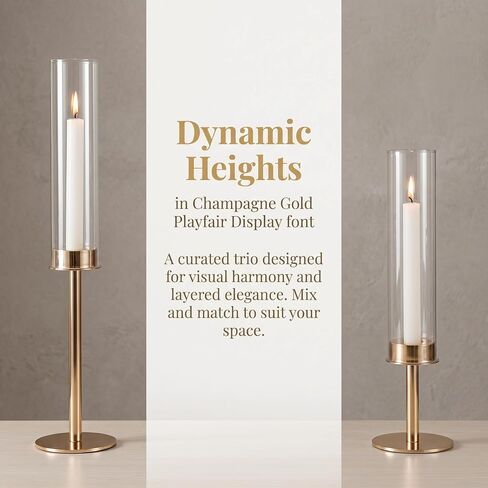 Gold Hurricane Candle Holders Set of 12, Tall Metal Windproof Glass Taper Candle Holder for Candelabra Centerpieces for Dining Table, Wedding, Party & Fireplace Mantel Decor in Kuwait