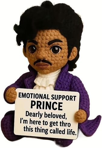 Handmade Crochet Prince Doll, Emotional Support Prince for Music Lovers, Positive Affirmation Desk Companion, Unique Commemorative Gift for Adults (Style B) in Saudi Arabia