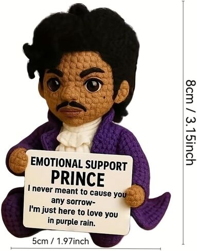 Handmade Crochet Prince Doll, Emotional Support Prince for Music Lovers, Positive Affirmation Desk Companion, Unique Commemorative Gift for Adults (Style B) in Saudi Arabia