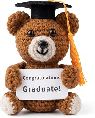 Graduation Bear 2026, Handmade Crochet Graduation Teddy Bear with Cap & Gown, Class of 2026 Graduation Gifts Her Him, Emotional Support Stuffed Animal for College High School Graduate in Saudi Arabia