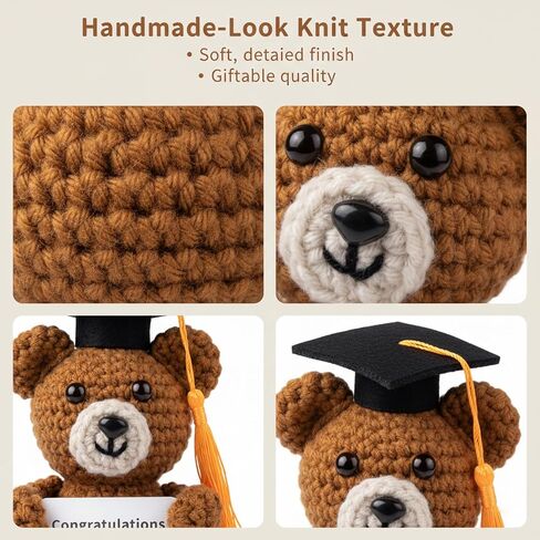 Graduation Bear 2026, Handmade Crochet Graduation Teddy Bear with Cap & Gown, Class of 2026 Graduation Gifts Her Him, Emotional Support Stuffed Animal for College High School Graduate in Saudi Arabia
