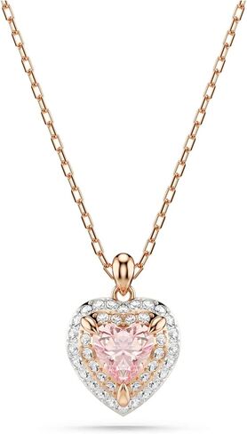Swarovski One set, Heart cut, Pavé, Heart, Pink, Mixed metal finish in Saudi Arabia