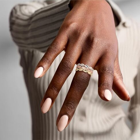 Ross-Simons Rhodium and 14kt 2-Tone Gold-Plated Jewelry Set: 3 Stackable Rings in Kuwait