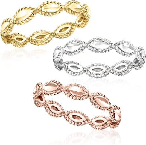 Ross-Simons Rhodium and 14kt 2-Tone Gold-Plated Jewelry Set: 3 Stackable Rings in Kuwait