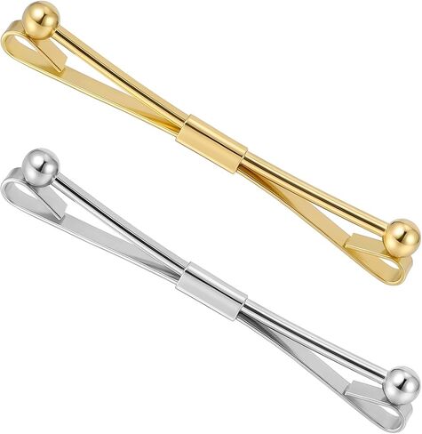 2PCS Collar Clips for Men, Gold & Silver Neck Tie Clip Collar for Formal Business Meeting Shirt Dress Anniversary Wedding Party in Kuwait