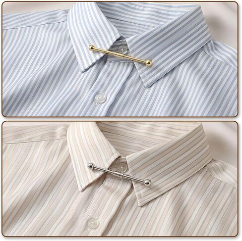 2PCS Collar Clips for Men, Gold & Silver Neck Tie Clip Collar for Formal Business Meeting Shirt Dress Anniversary Wedding Party in Kuwait