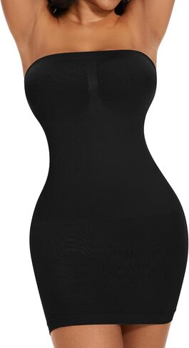 Betaven Strapless Shapewear Dress Full Slip Dress for Women Seamless Body Shaper Under Dresses Tummy Control Dress in Saudi Arabia