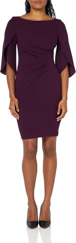 Tommy Hilfiger Womens Polyester Spandex Pattern Sheath Midi Layered Dress in Kuwait