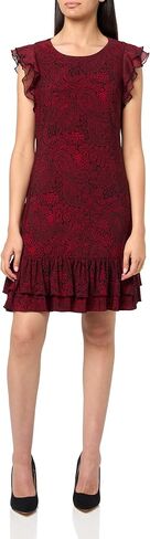 Tommy Hilfiger Womens Polyester Spandex Pattern Sheath Midi Layered Dress in Kuwait