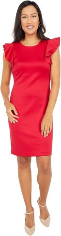Tommy Hilfiger Womens Polyester Spandex Pattern Sheath Midi Layered Dress in Kuwait