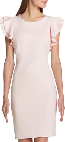 Tommy Hilfiger Womens Polyester Spandex Pattern Sheath Midi Layered Dress in Kuwait