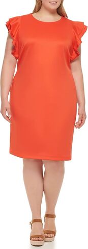 Tommy Hilfiger Womens Polyester Spandex Pattern Sheath Midi Layered Dress in Kuwait