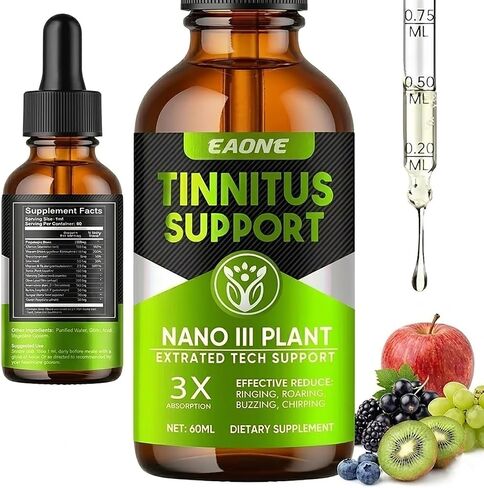 Tinnitus Relief for Ringing Ears, 60ml Natural Tinnitus Relief Drops, Supports Auditory Clarity and Comfort, Soothes Ears Buzzing and Noise, Premium Blend Formula for Inner Ear Health in Saudi Arabia