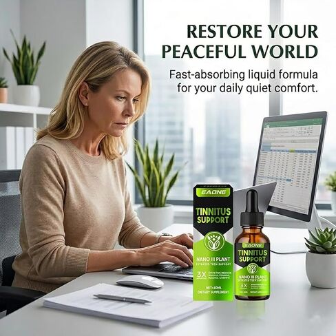 Tinnitus Relief for Ringing Ears, 60ml Natural Tinnitus Relief Drops, Supports Auditory Clarity and Comfort, Soothes Ears Buzzing and Noise, Premium Blend Formula for Inner Ear Health in Saudi Arabia