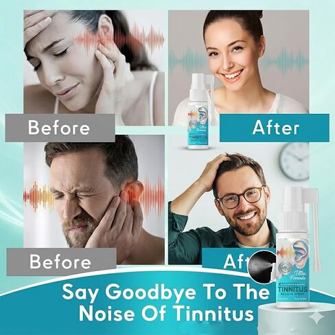 Tinnitus for Ringing Ears Spray, Natural Herbal Ear Soothing Spray, Gentle Ear Discomfort Support, Moisturizing Dry Ear Canal, Fast-Acting Mild Formula, Portable Ear Care Spray for Daily Ear Hygiene in Kuwait